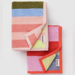 BAGGU Colorful Striped Hand Bath Towels NEW NWT
